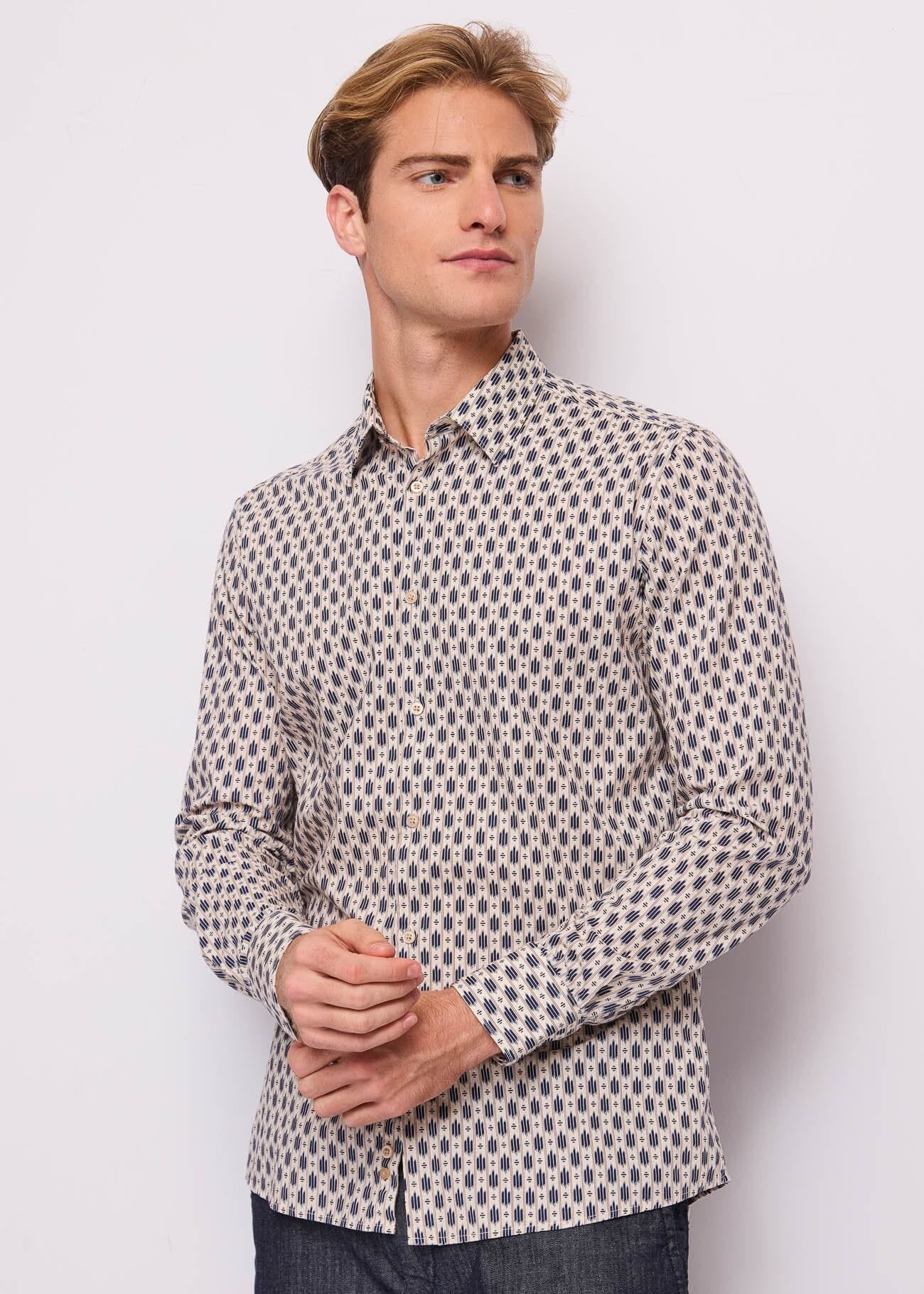 Gaudi - Regular Fit Printed LS Shirt - Diamond Multi