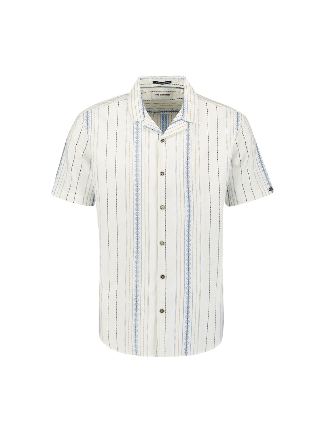 No Excess - Revers Collar SS Shirt - Off White