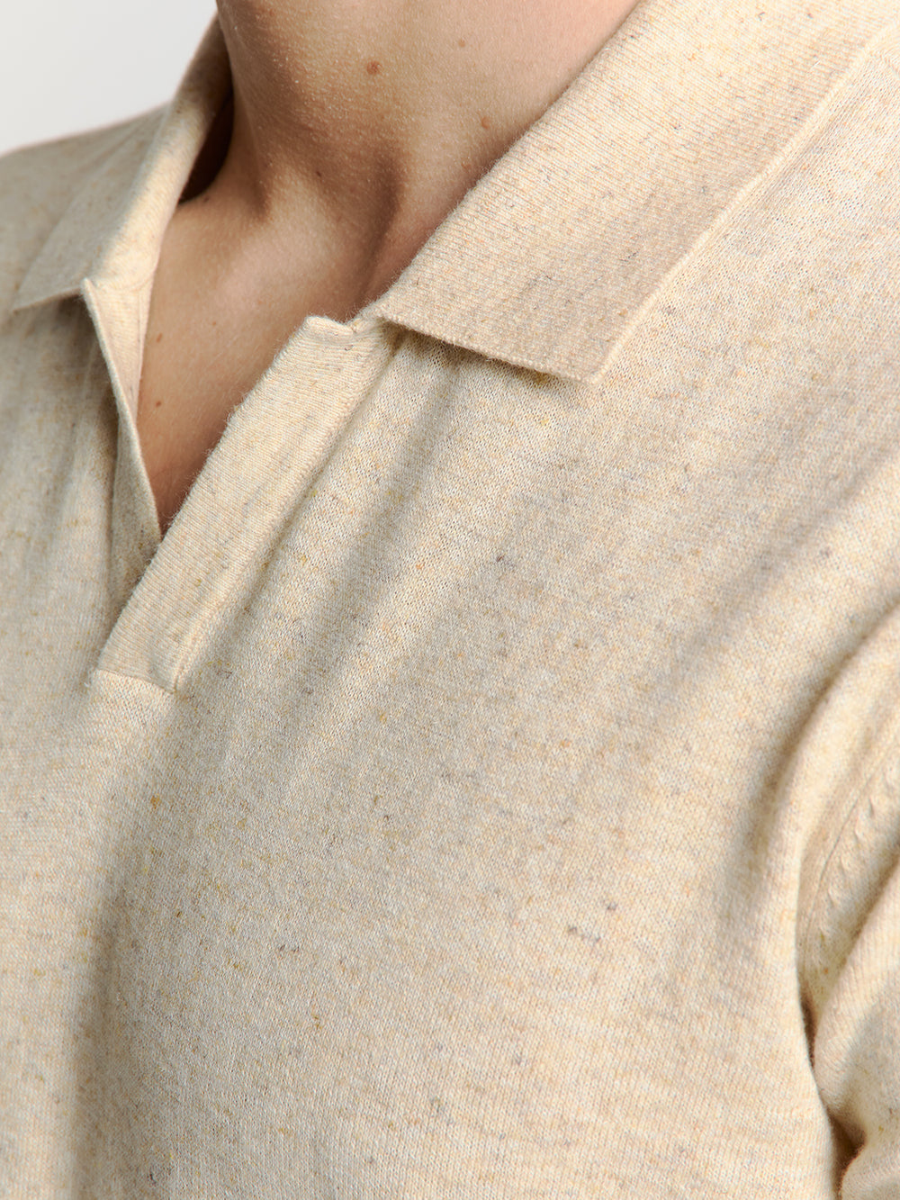 No Excess - Cotton Linen SS Polo - Sand