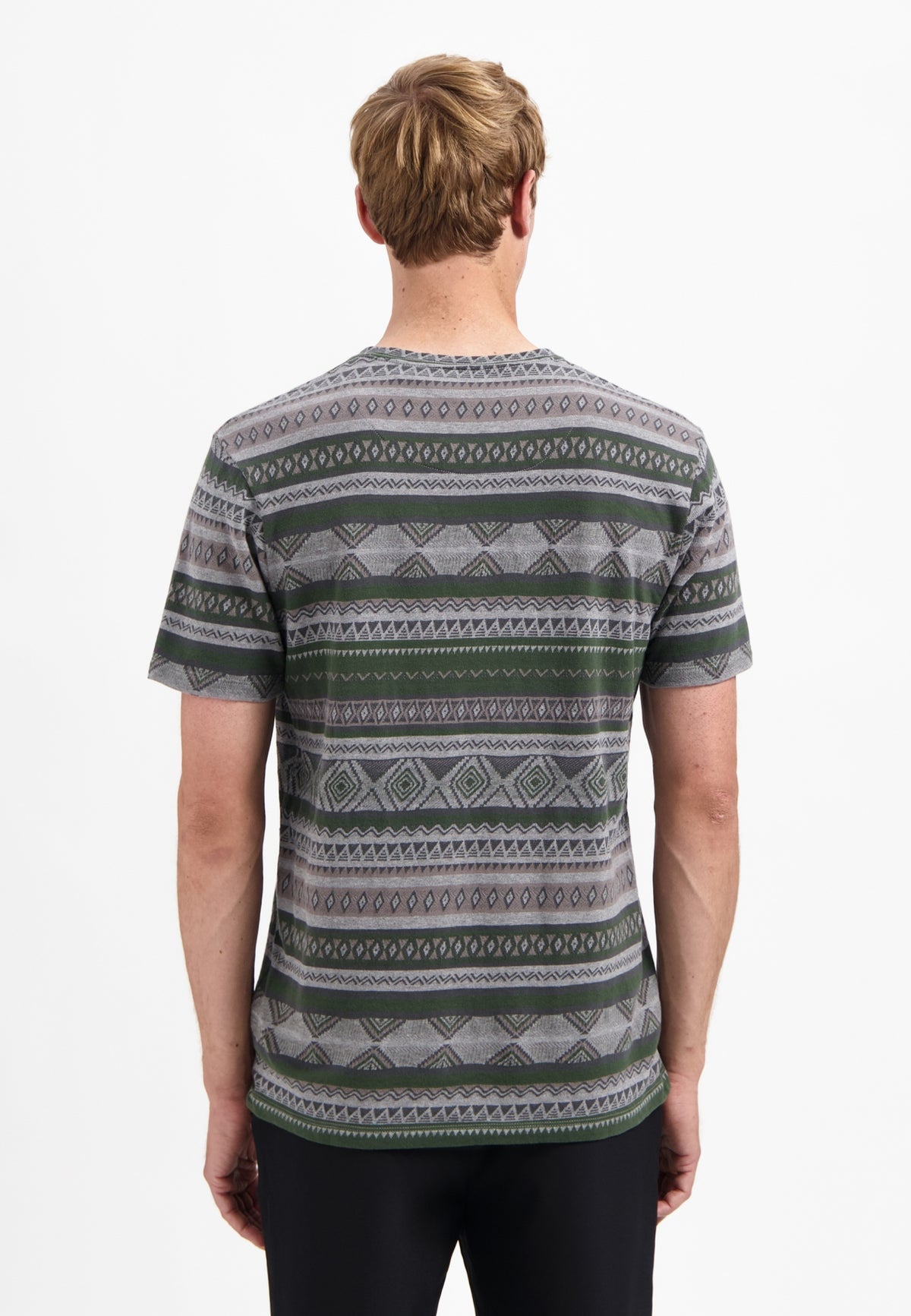 No Excess - Jacquard Pattern Tee - Grey Melange