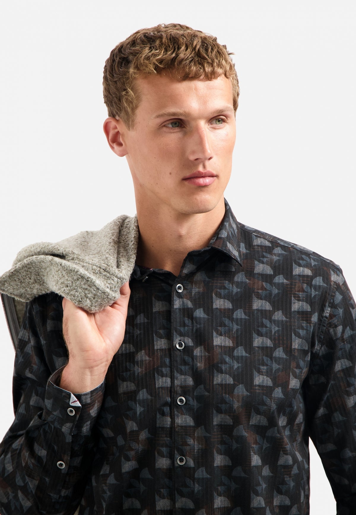 No Excess - Abstract Stripe LS Shirt - Night