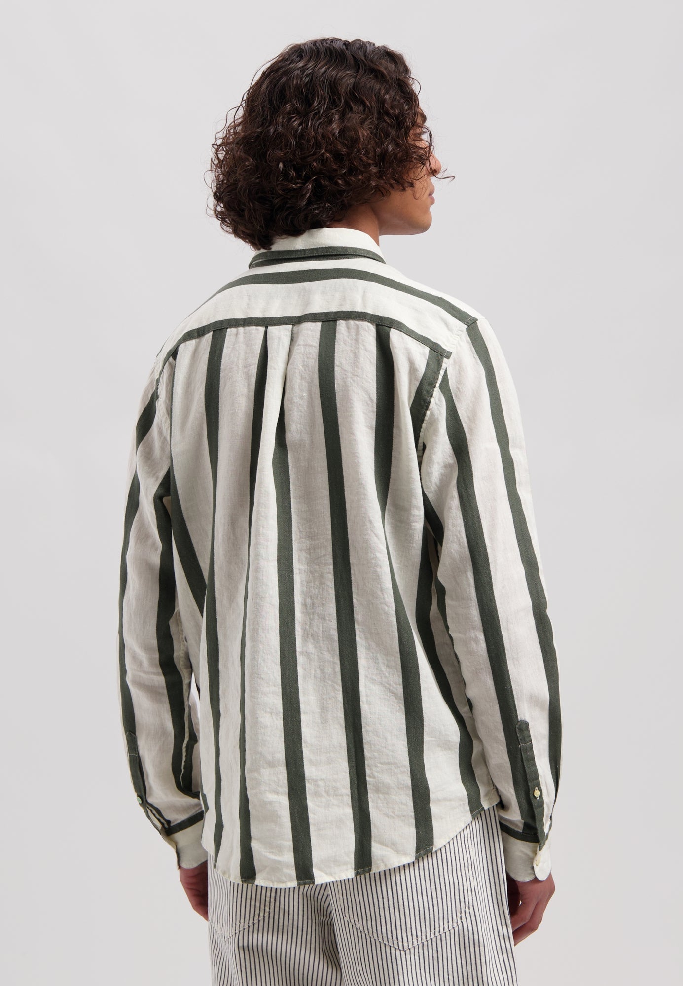 Dstrezzed - Miller Linen Stripe Shirt - Silver Birch