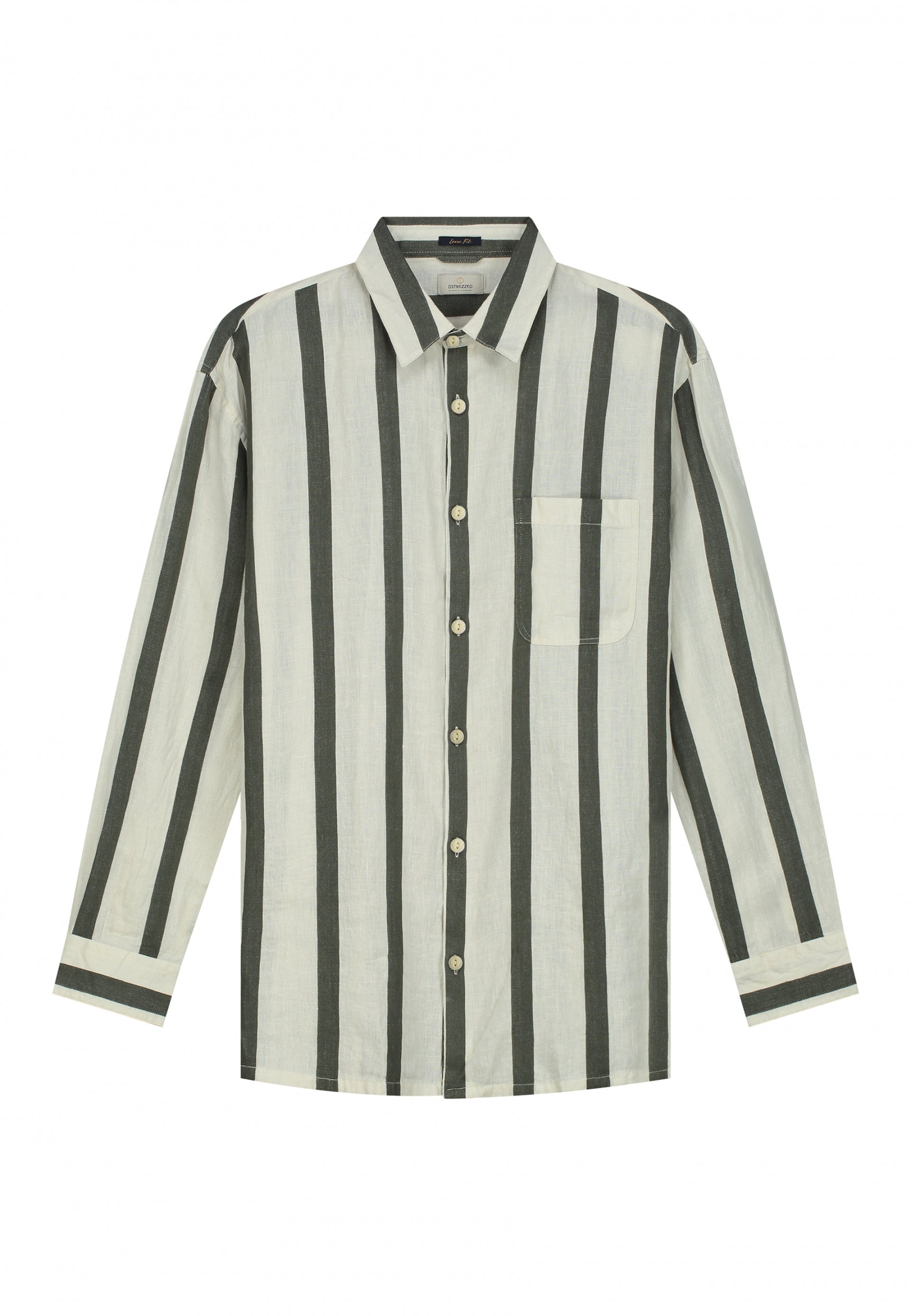 Dstrezzed - Miller Linen Stripe Shirt - Silver Birch