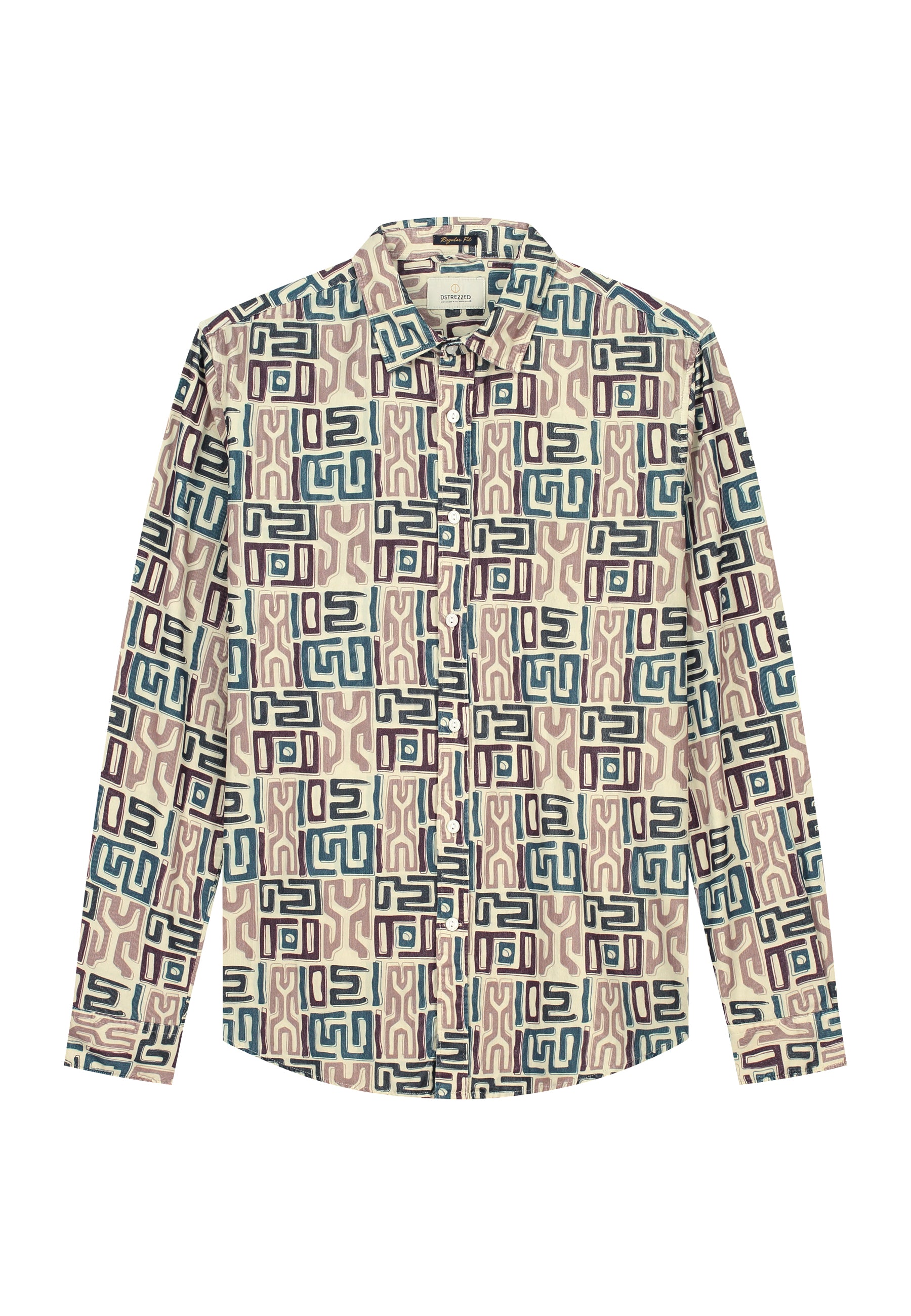 Dstrezzed - Andrew AOP Ribcord LS Shirt - Sand