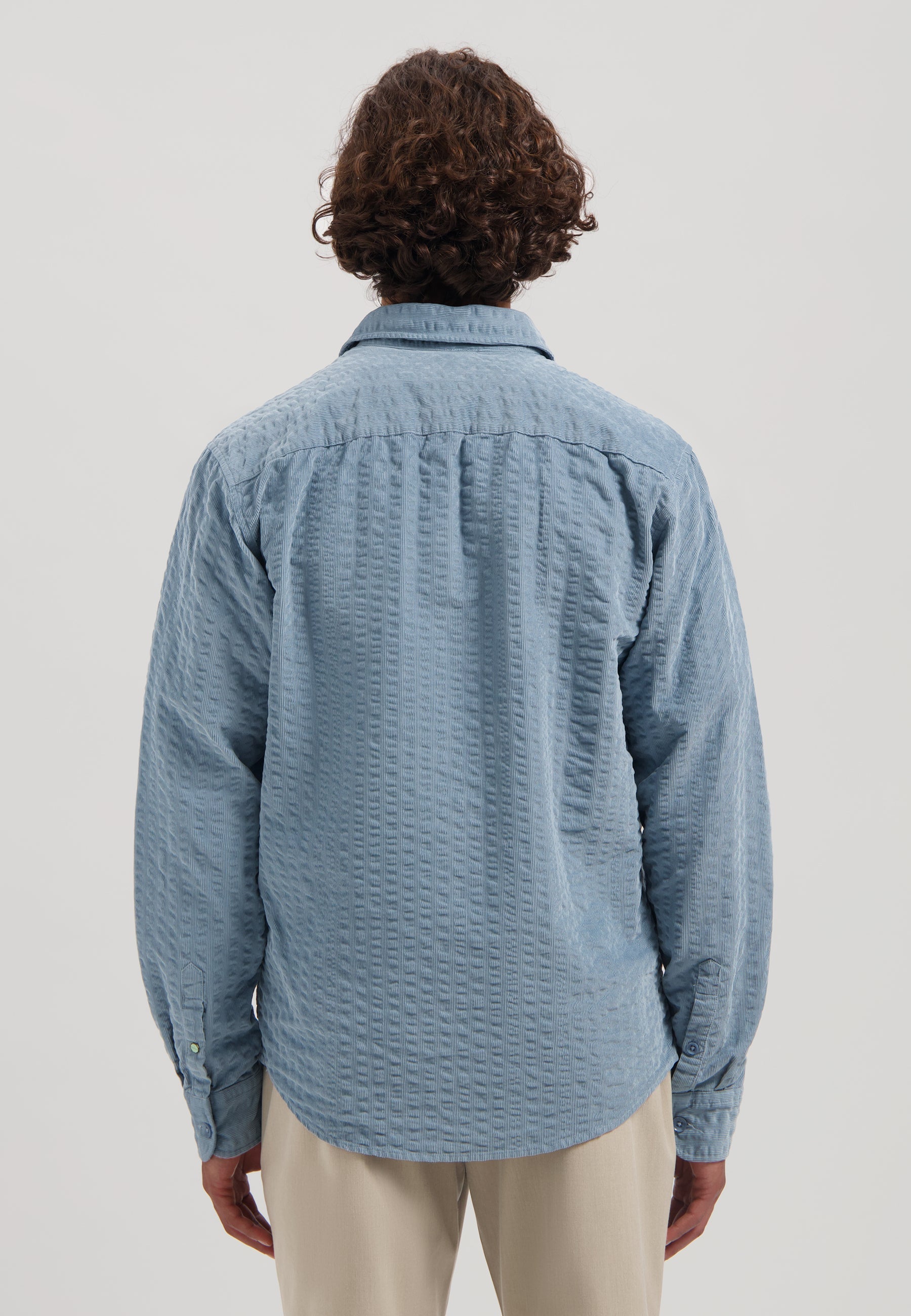 Dstrezzed - Patric Seersucker Ribcord Shirt - Mist Blue