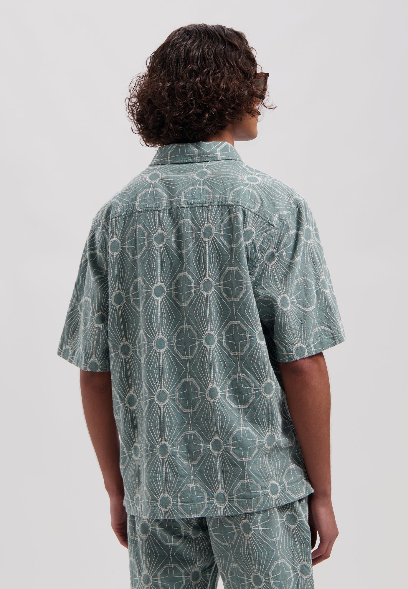 Dstrezzed - Davis Embroidered Resort SS Shirt - Stormy Sea