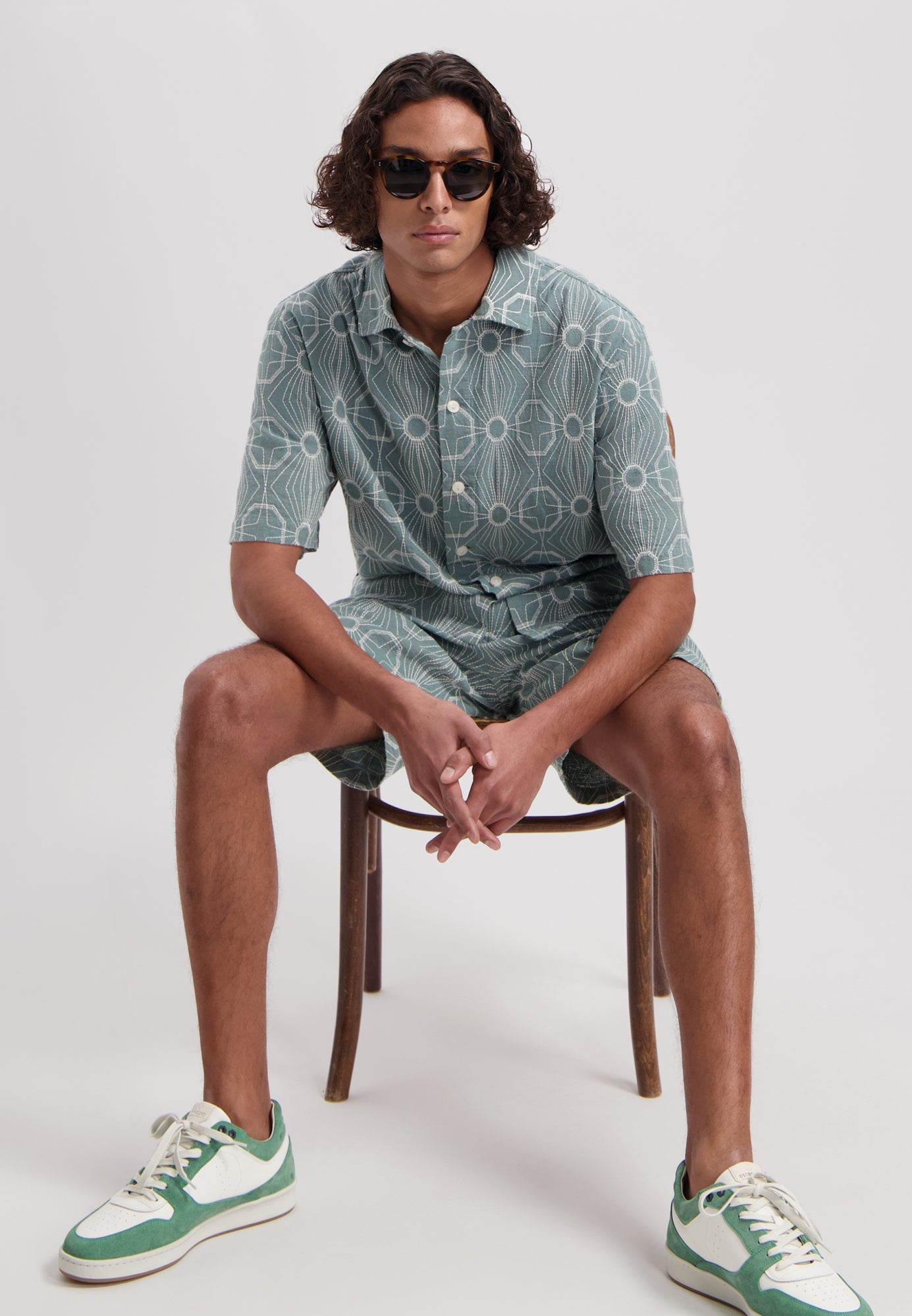 Dstrezzed - Davis Embroidered Resort SS Shirt - Stormy Sea