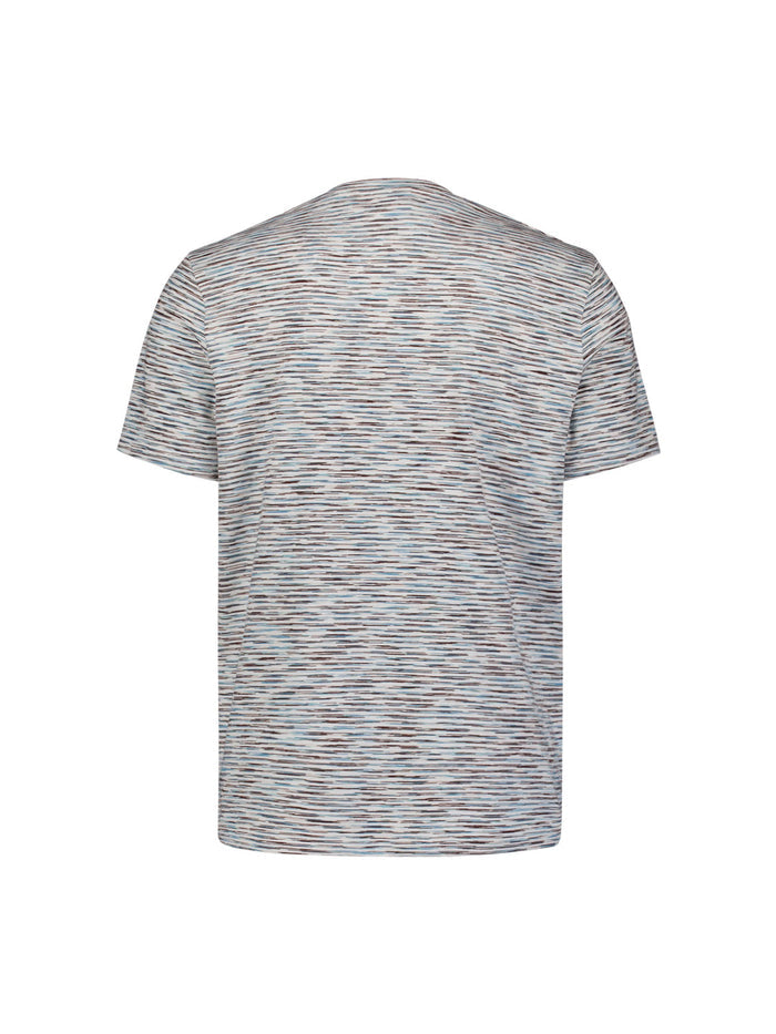 No Excess -  Space Dye  Stripe Tee - White