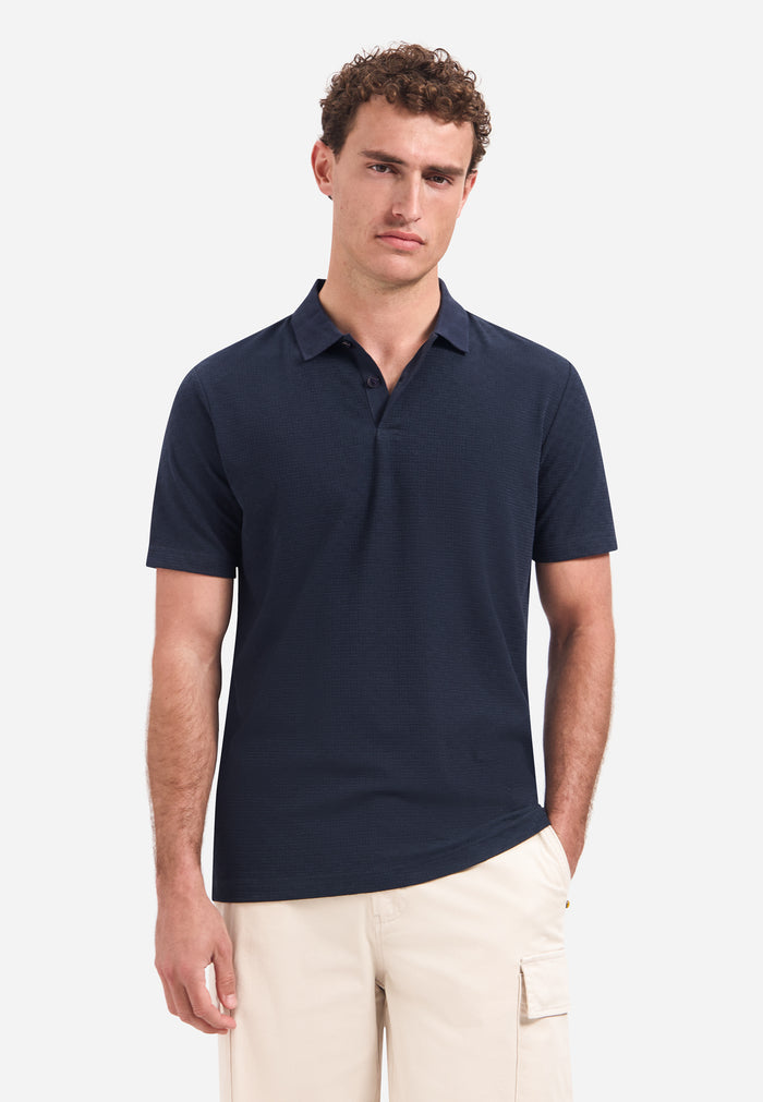 No Excess - Weave Knit SS Polo - Night