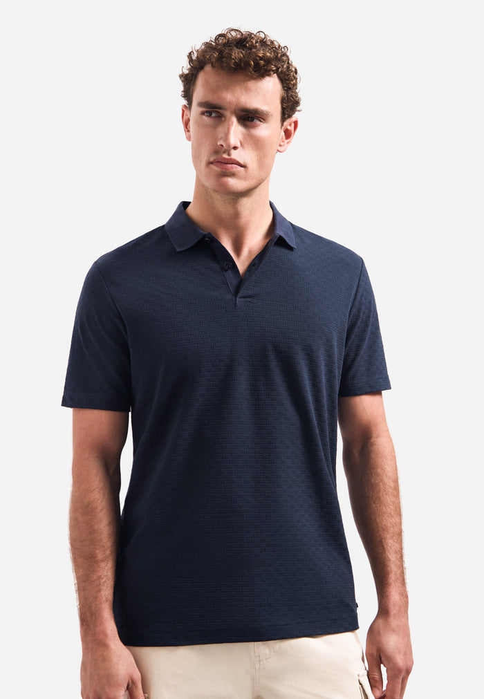 No Excess - Weave Knit SS Polo - Night