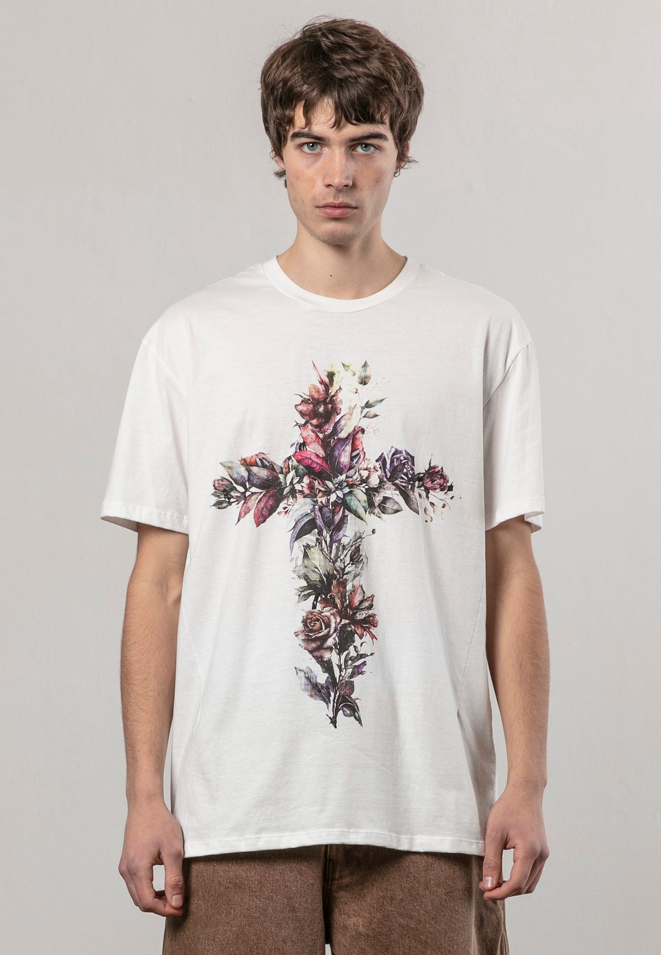 Religion - Cross Botanical Tee - Winter White