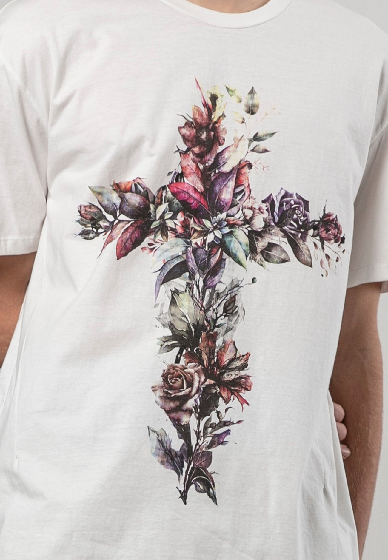 Religion - Cross Botanical Tee - Winter White