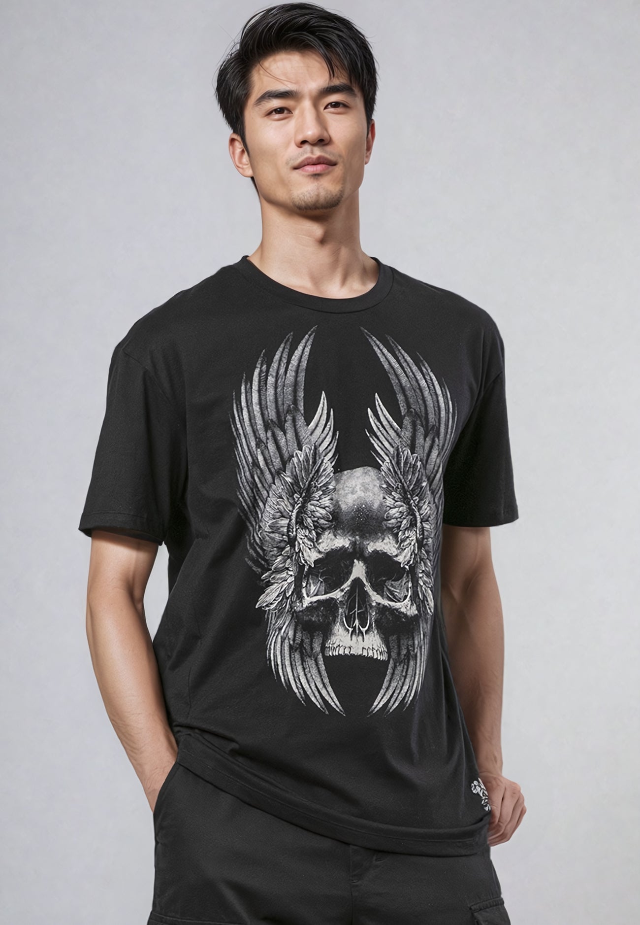 Religion - Wings Skull Tee - Jet Black