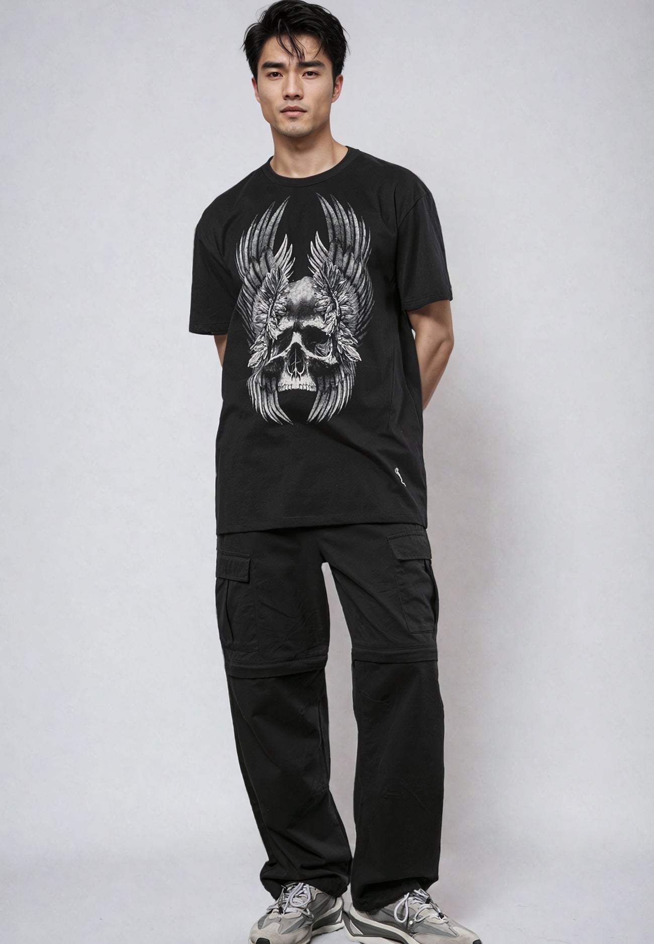 Religion - Wings Skull Tee - Jet Black