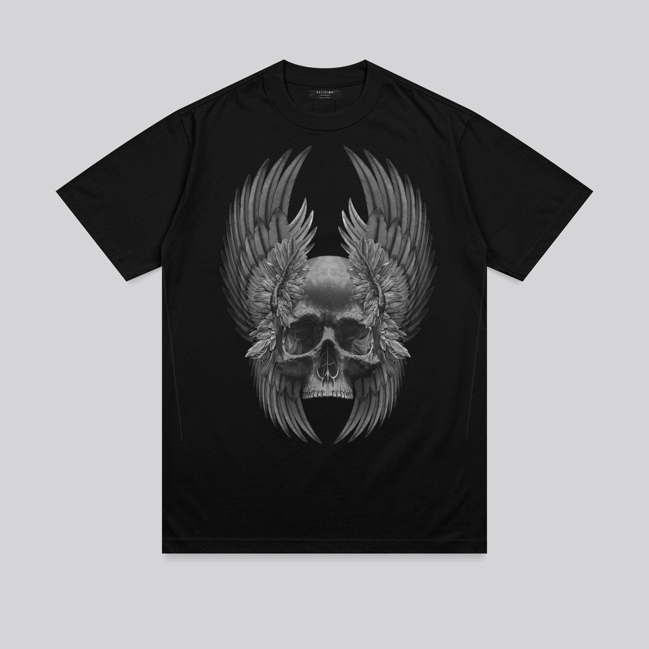 Religion - Wings Skull Tee - Jet Black