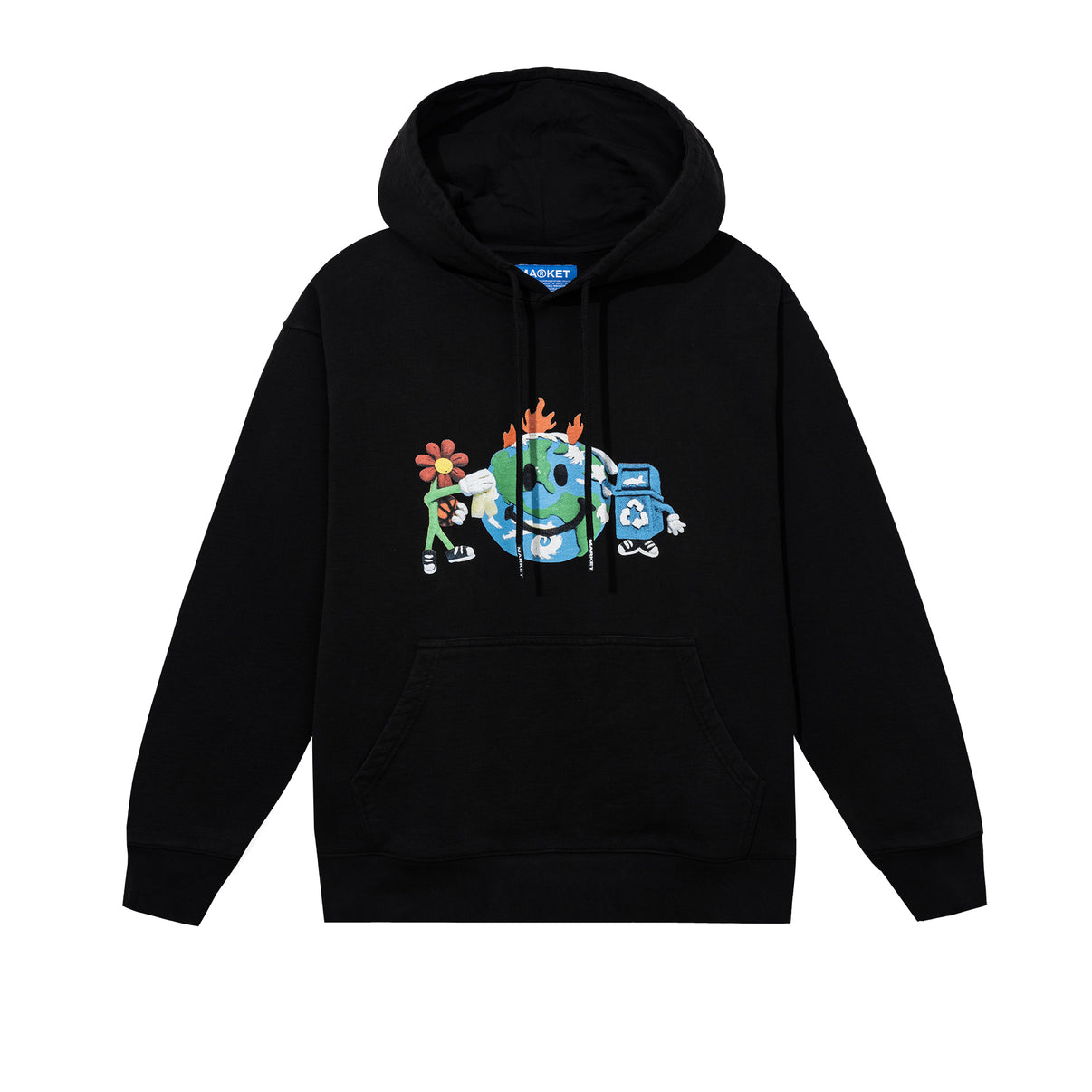 Market - Smiley Studios Hoodie - Washed Black