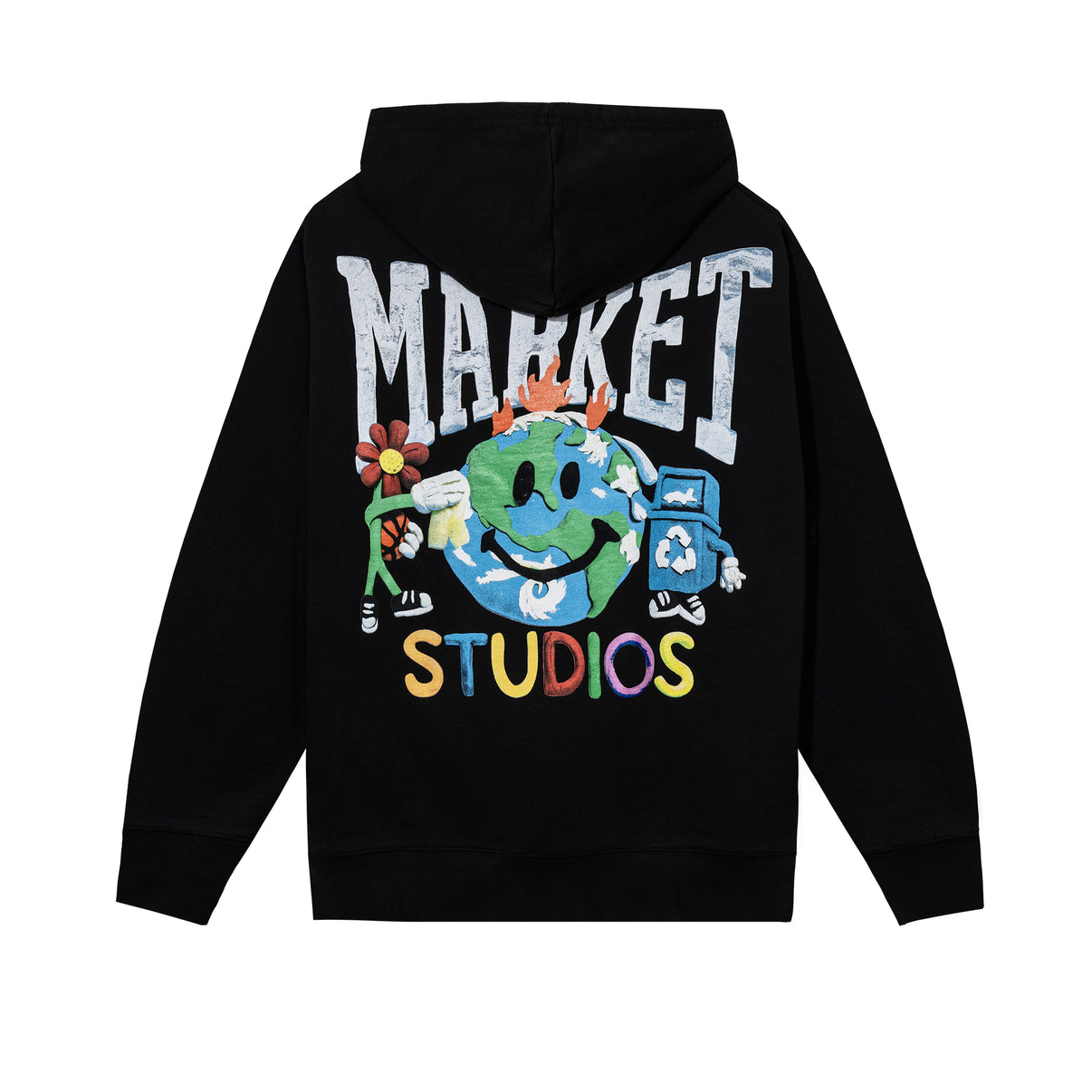 Market - Smiley Studios Hoodie - Washed Black