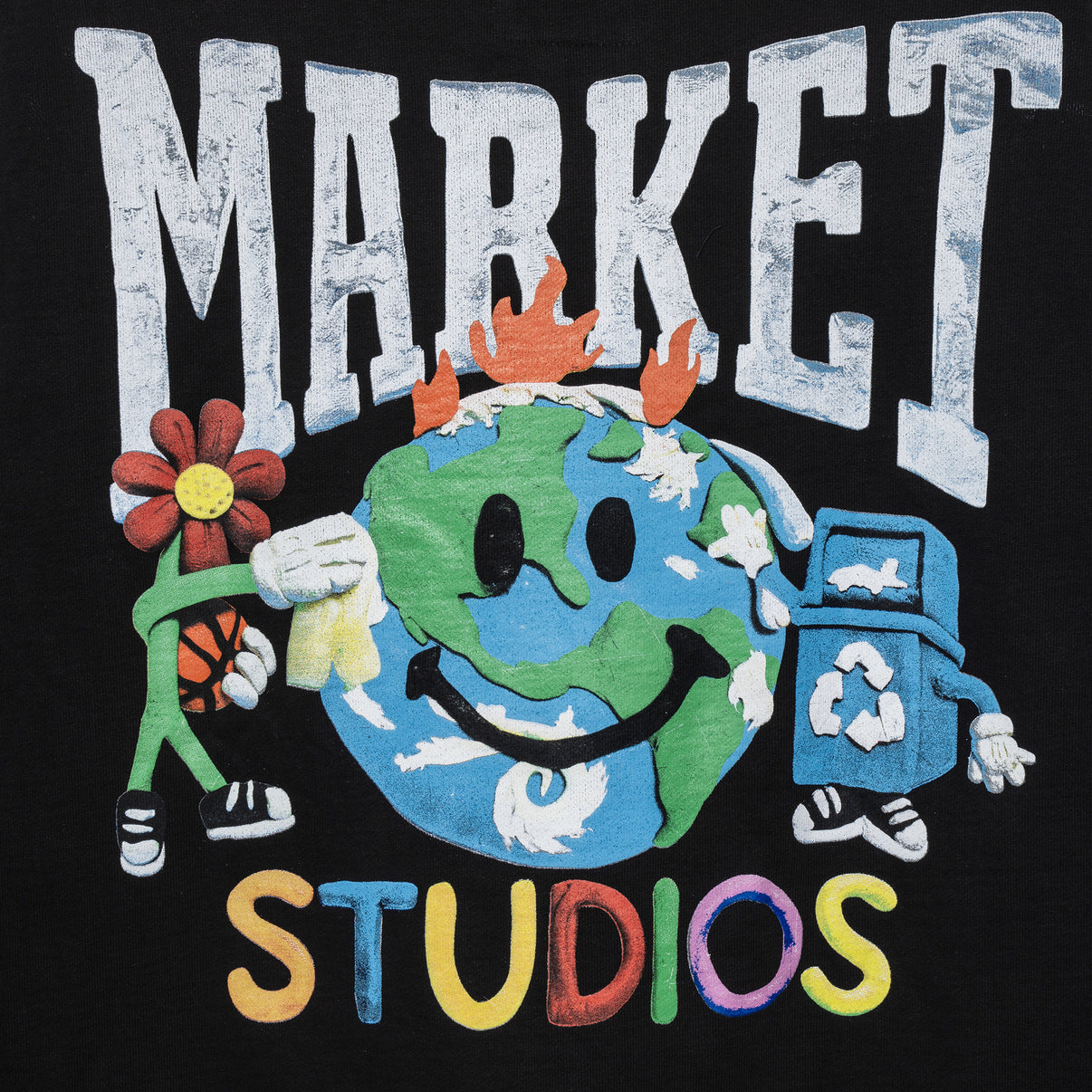 Market - Smiley Studios Hoodie - Washed Black