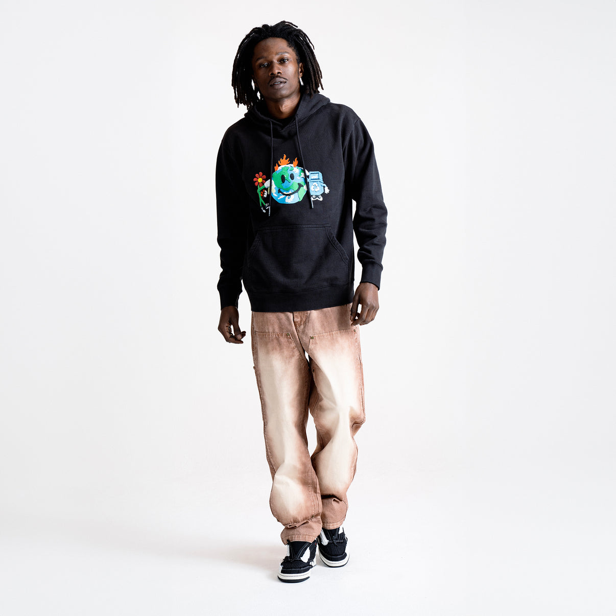 Market - Smiley Studios Hoodie - Washed Black