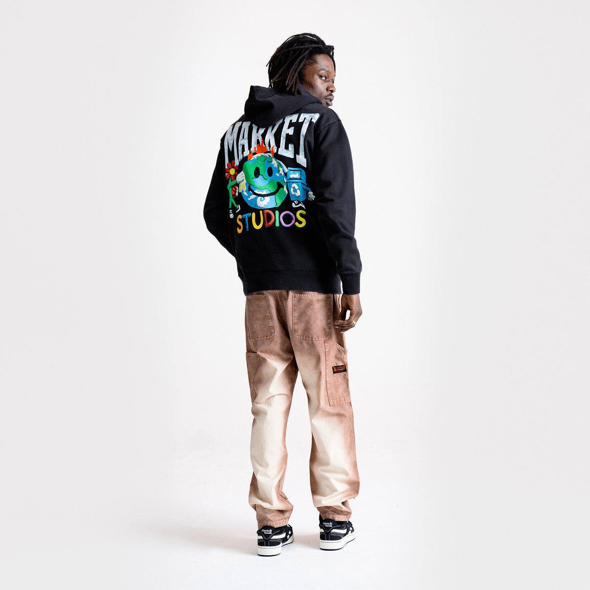 Market - Smiley Studios Hoodie - Washed Black