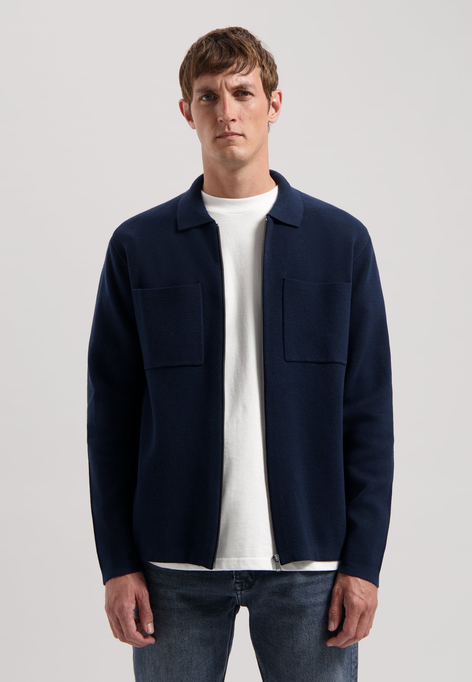 Dstrezzed - Julian Zip Cardigan - Dark Navy