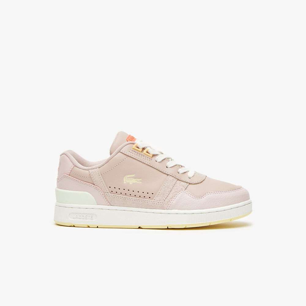 Lacoste - T-Clip Gum Sole Sneaker - Light Pink/Light Yellow