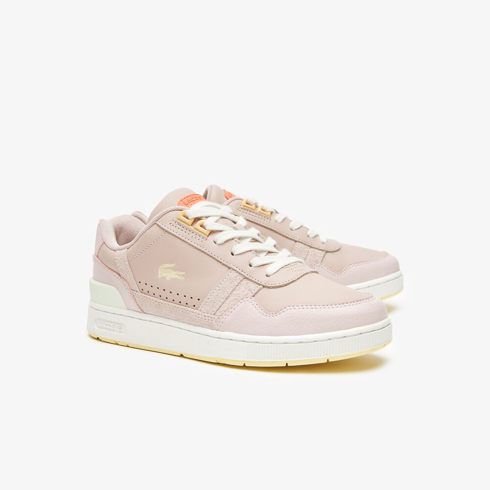 Lacoste - T-Clip Gum Sole Sneaker - Light Pink/Light Yellow