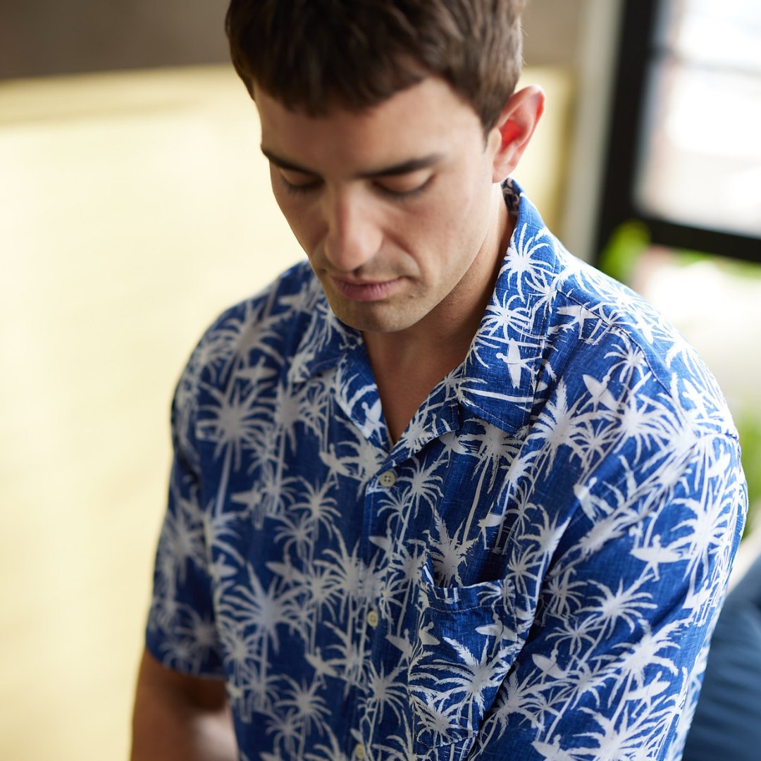 Fil Noir - Olbia SS Shirt - Surfer Indigo