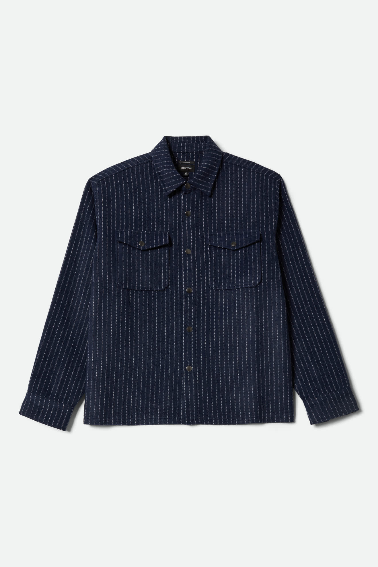 Brixton - Seldon Soft Brushed Flannel Overshirt - Mood Indigo Pinestripe