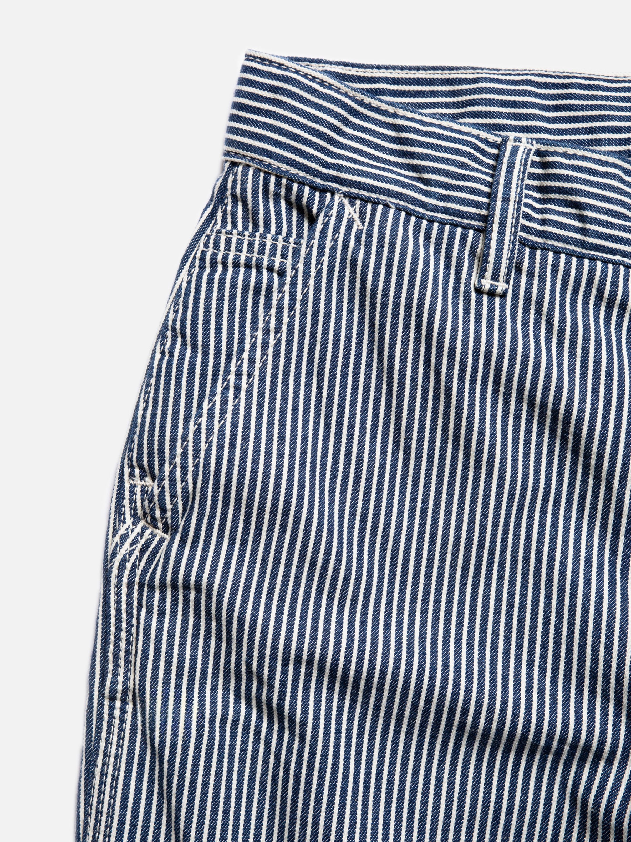 Nudie - Stina Hickory Striped Pant - Blue/Offwhite