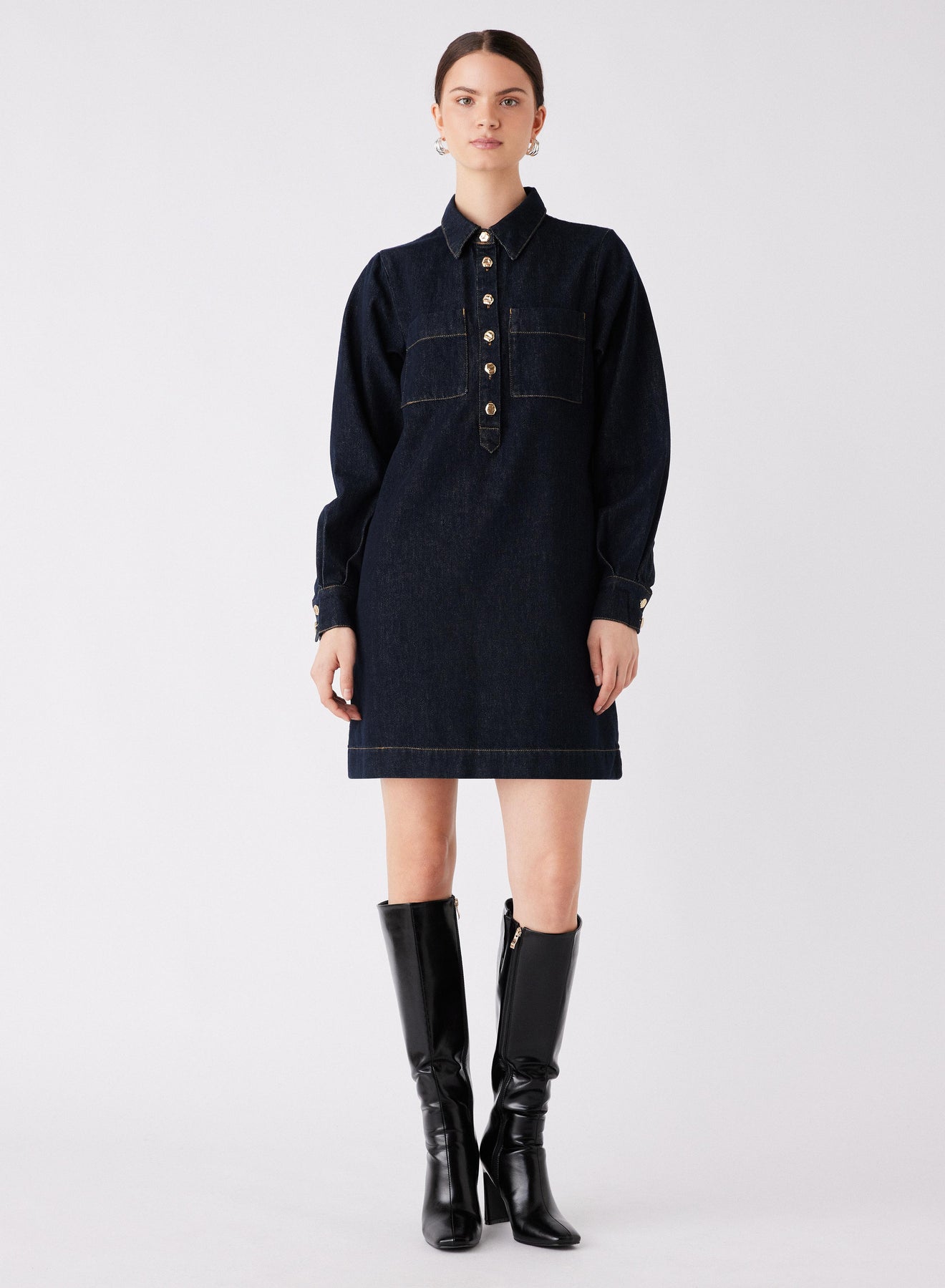 Esmaee - Central Denim Dress - Dark Denim