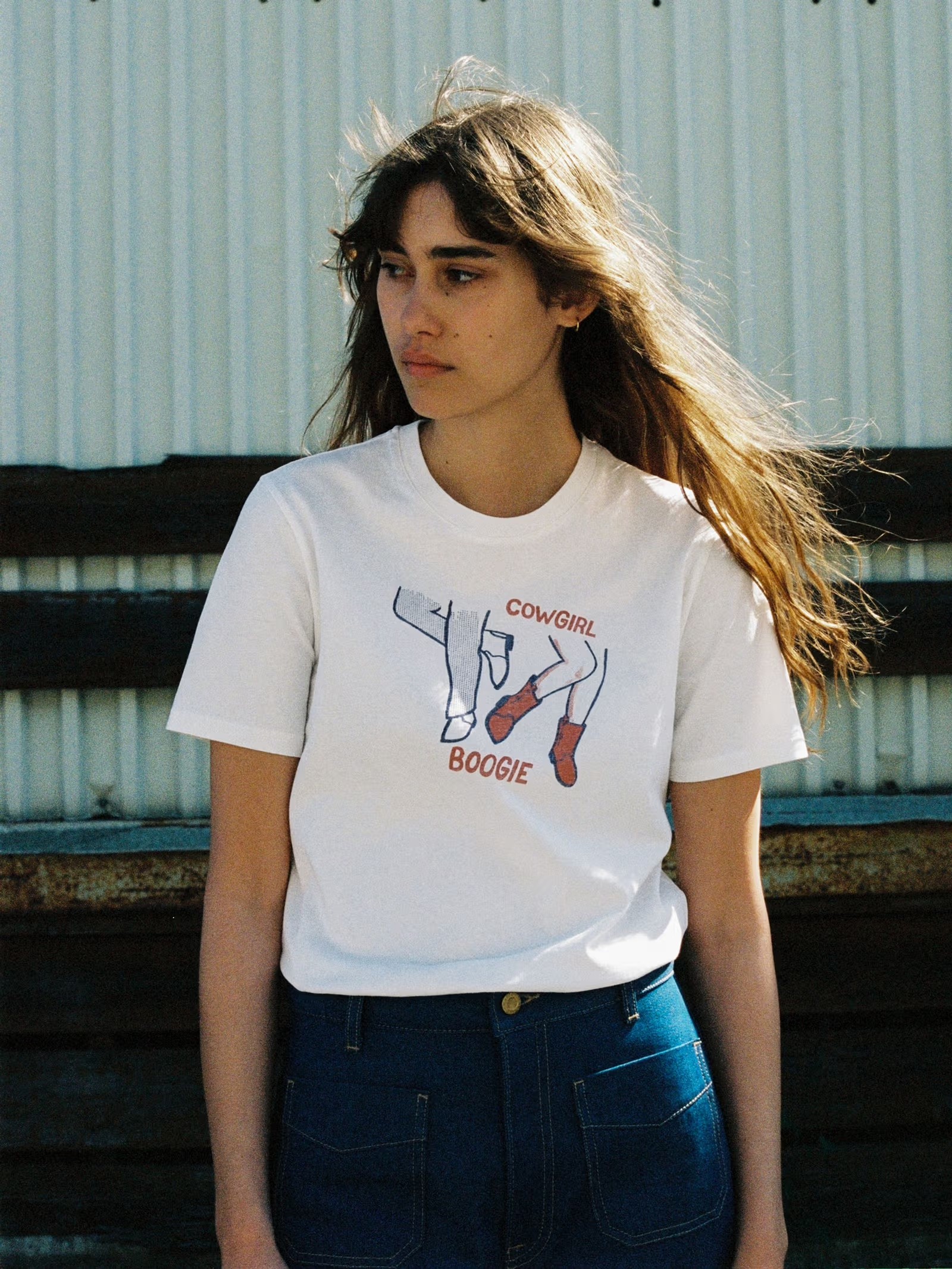 Nudie - Joni Tee Cowgirl Boogie - Offwhite
