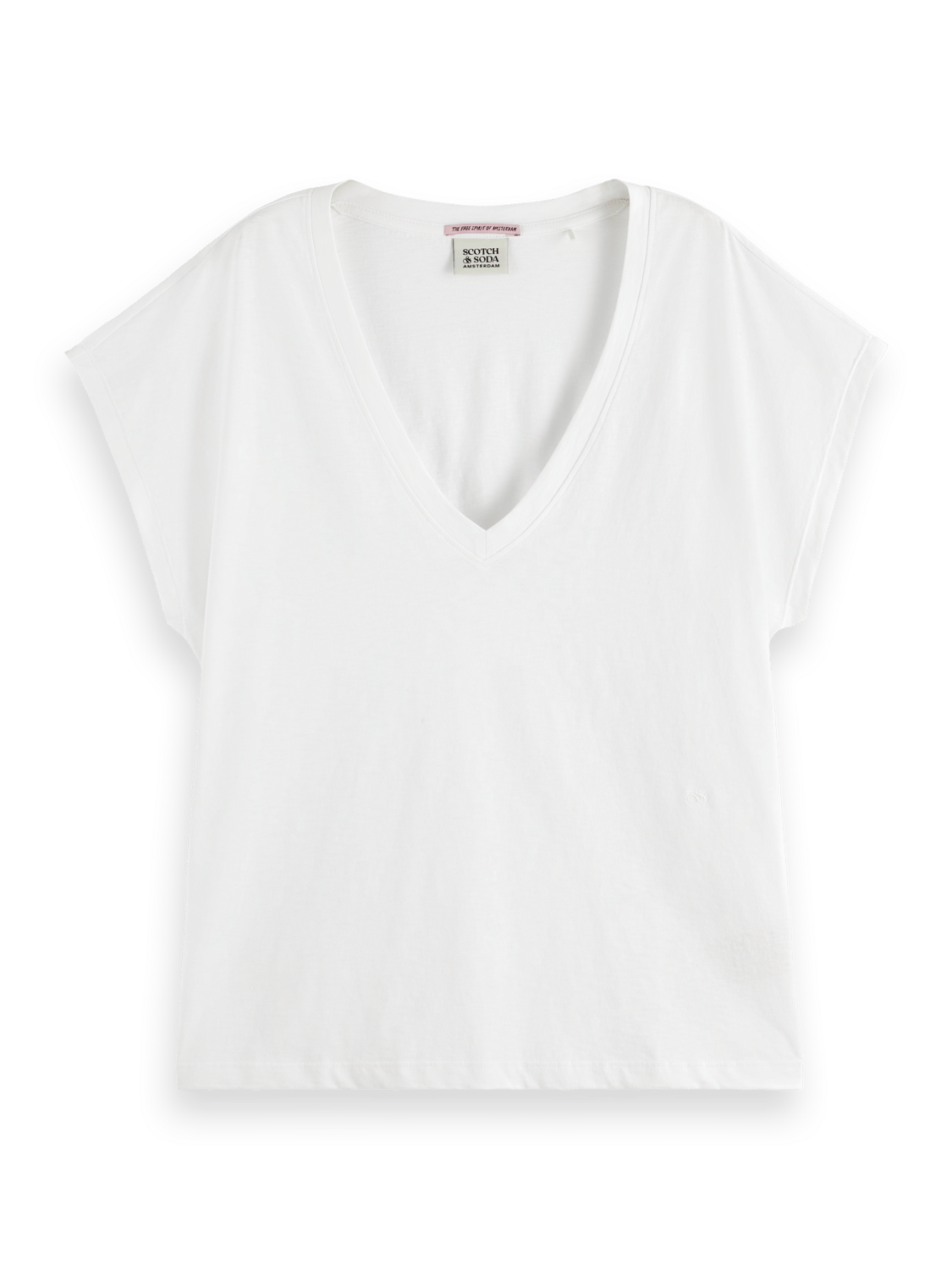 Maison Scotch - Essentials Slub V-Neck Tee - White