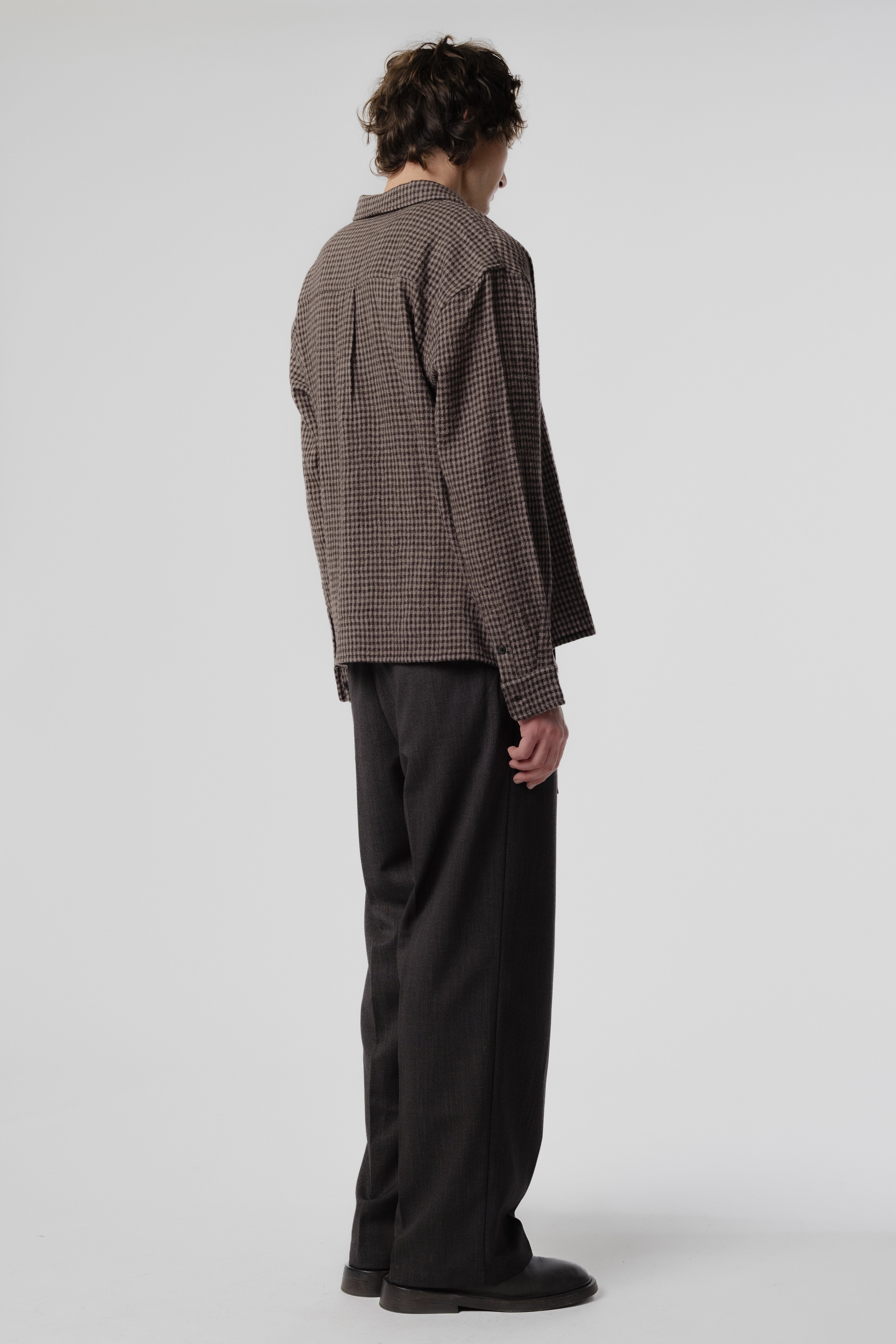Beach Brains - Hold LS Shirt - Brown Check