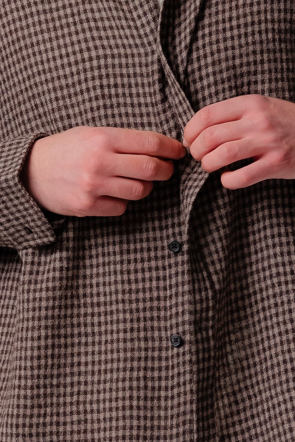 Beach Brains - Hold LS Shirt - Brown Check