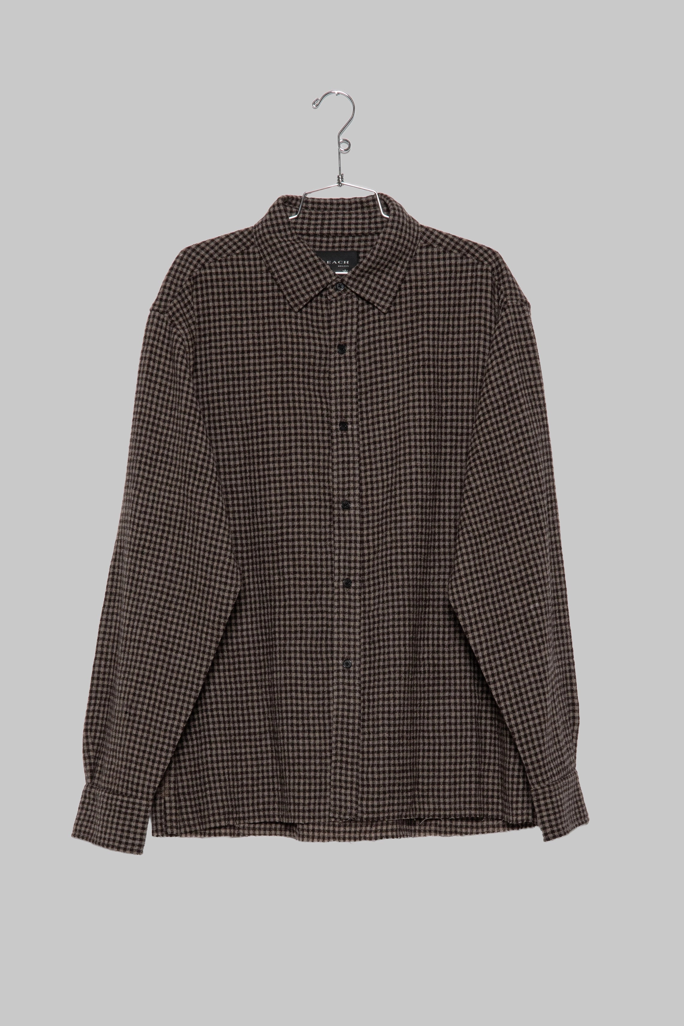 Beach Brains - Hold LS Shirt - Brown Check