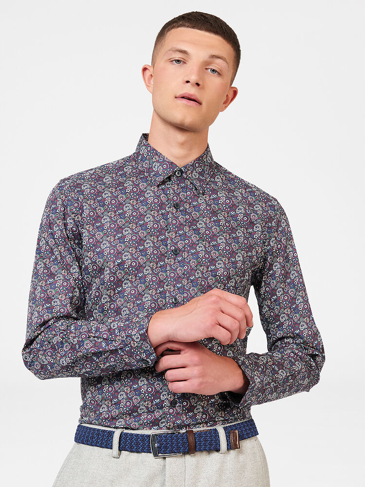 Ben Sherman - Winter Floral LS Shirt - Plum