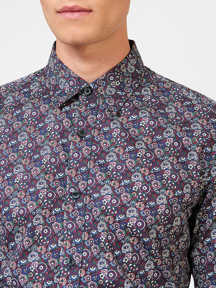 Ben Sherman - Winter Floral LS Shirt - Plum