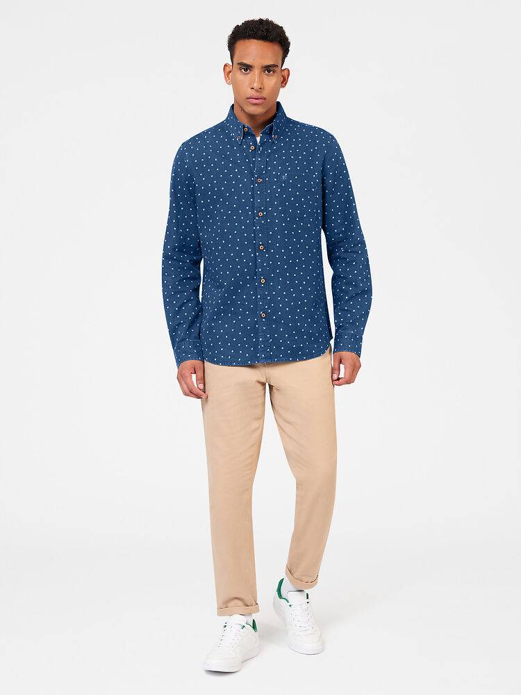 Ben Sherman - Indigo Card Print LS Shirt - Indigo