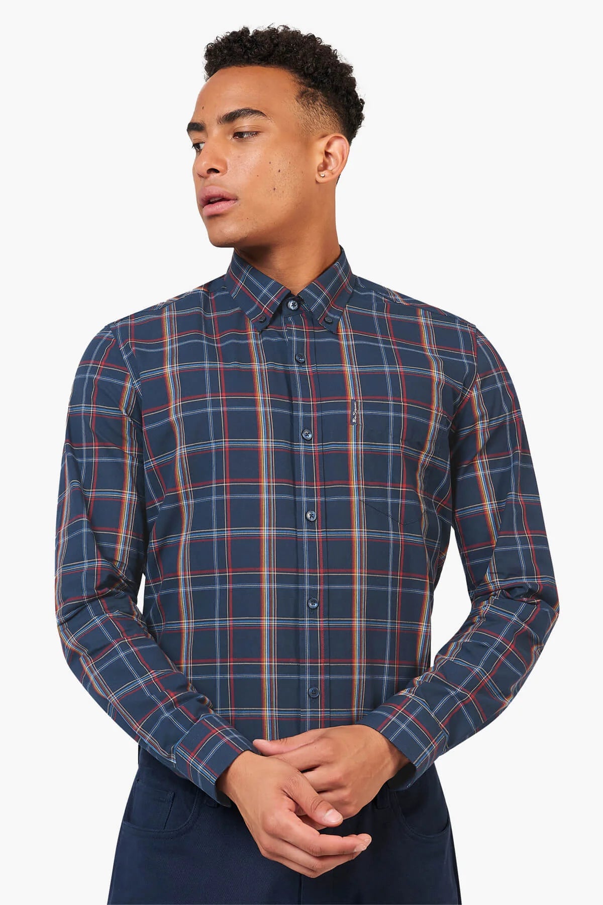 Ben Sherman - Linear Check LS Shirt - Dark Navy