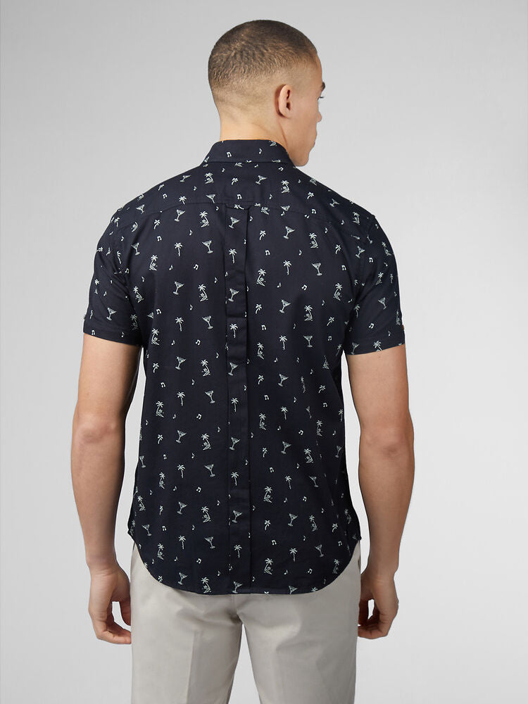 Ben Sherman - Scattered Print SS Shirt - Black