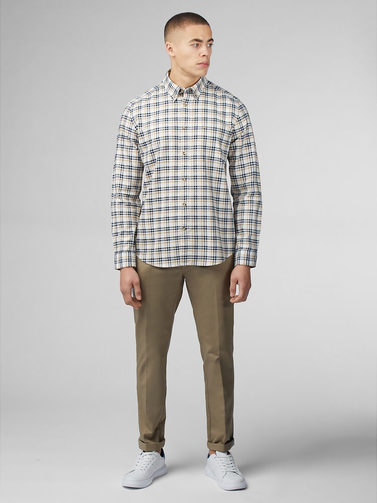 Ben Sherman - Oxford Check LS Shirt - Snow White