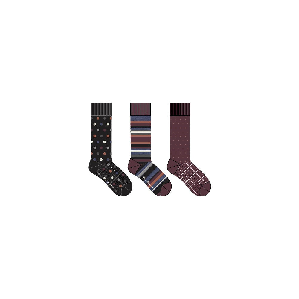Ben Sherman - Firefoot Trew Socks 3 Pack - Multi