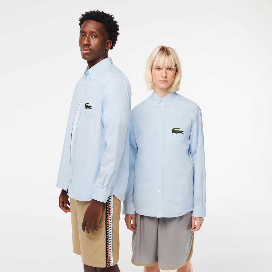 Lacoste - Relaxed Fit Large Croc Shirt - Blue