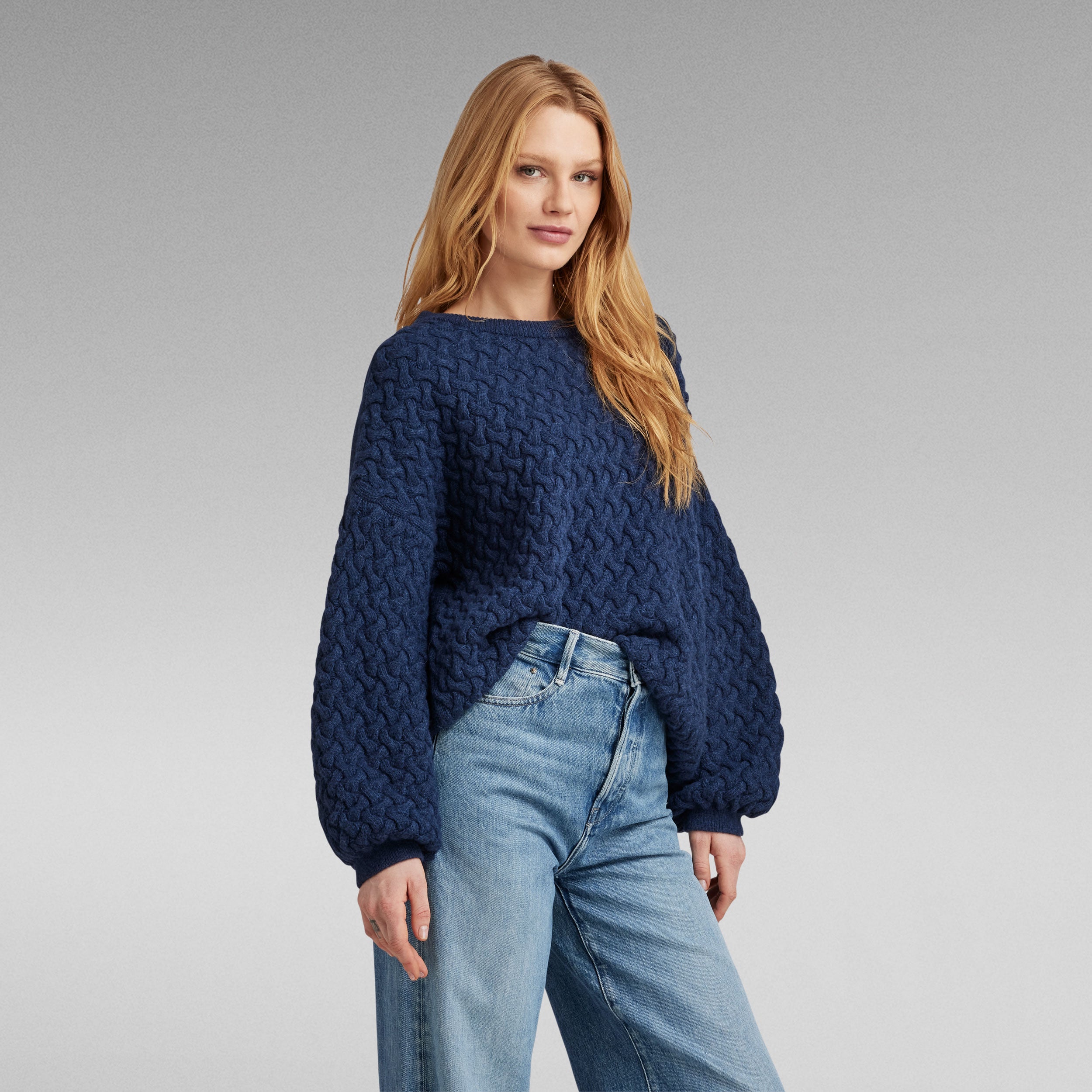G-Star Raw - Chunky Loose Boat Knitted Sweater - Rank Blue