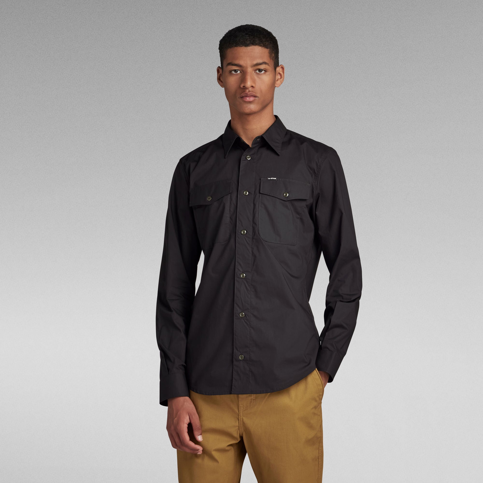 G-Star Raw - Marine Slim LS Shirt - Dark Black