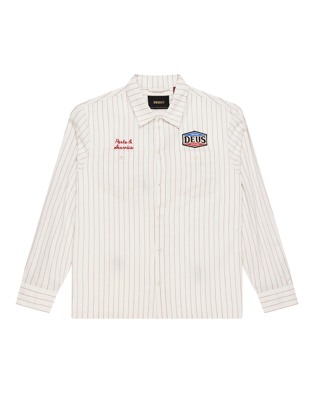 Deus - Forecourt Stripe LS Shirt - Vintage White