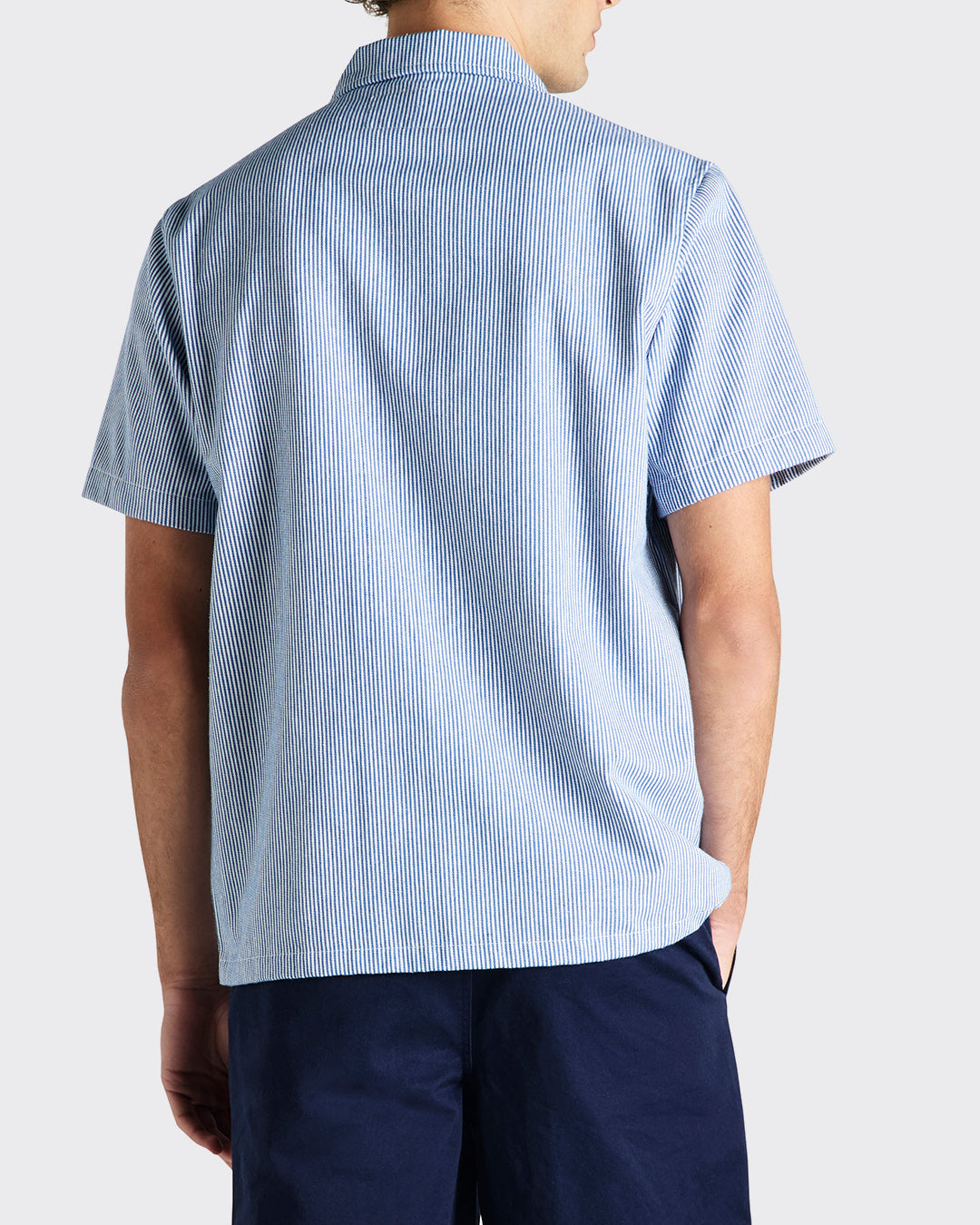 Deus - No Shelter Work SS Shirt - Blue Stripe