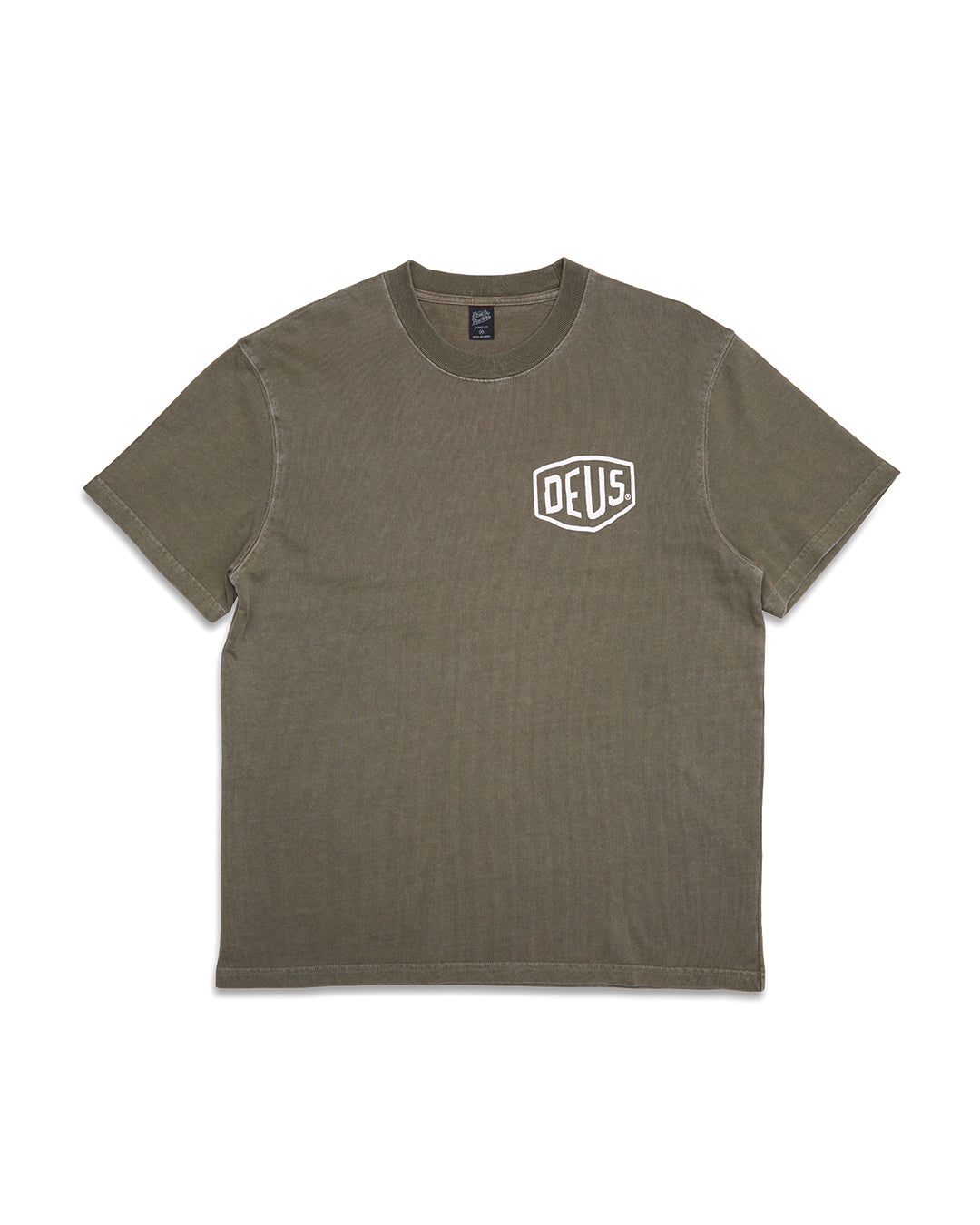 Deus - Garment Dyed Shield Tee - Lichen Green