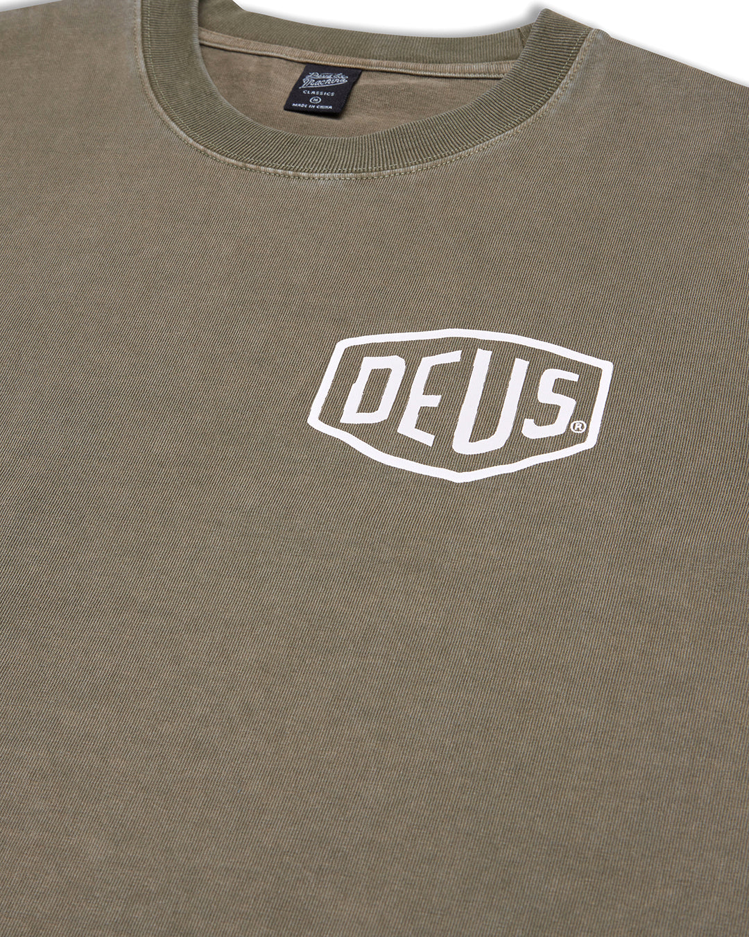 Deus - Garment Dyed Shield Tee - Lichen Green